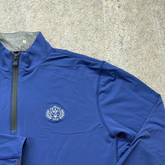 Greyson 1/4 Zip Golf Pullover Men L Blue Nylon Stretch Performance b187 - Picture 3 of 14